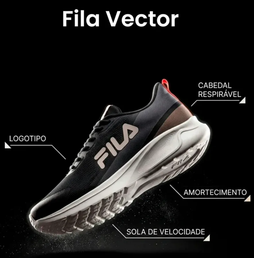 Tênis Fila Vector Masculino Confortável Estilo Esportivo