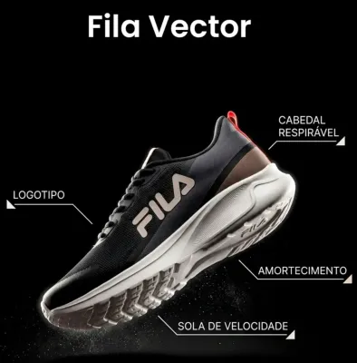 Tênis Fila Vector Masculino Confortável Estilo Esportivo